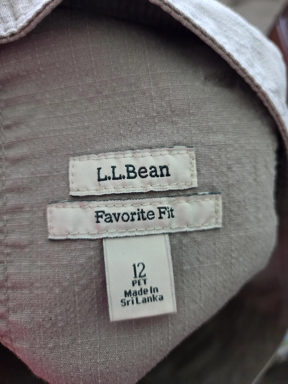 L.L.Bean Neutral Beige Favorite Fit Skirt